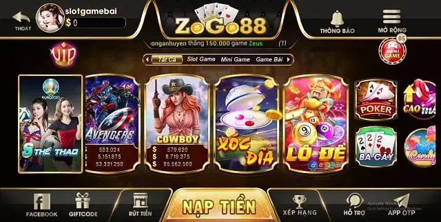 Zogo88 – Game bài đổi thưởng ứng dụng công nghệ mới nhất 2022 3 Kho game của Zogo88 vô cùng đa dạng với những trò chơi hot hit