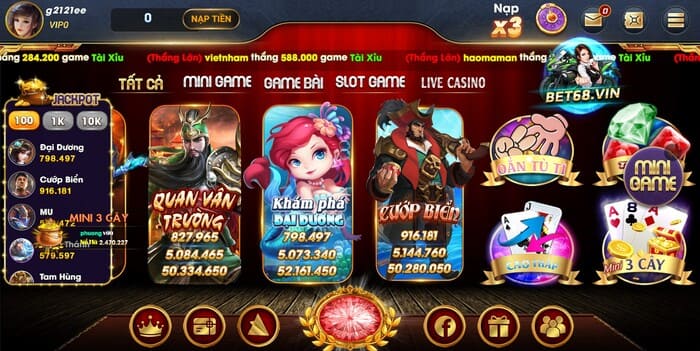 Bet68 - Lạc vào chốn thiên đường game bài 1 Game bài của bet68