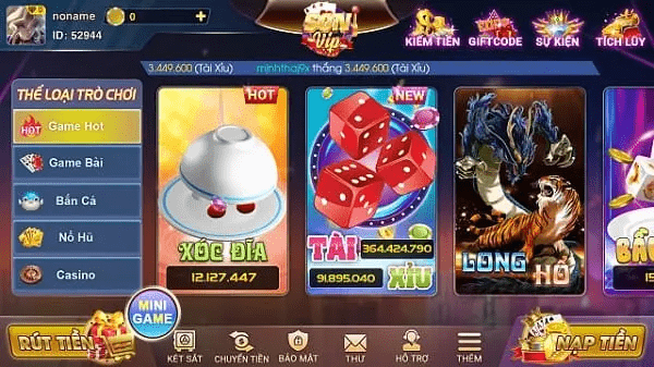 Sonvip.vin - Game nổ hũ trả thưởng lộc lá uy tín số 1 3 Hệ thống game của sonvip.vin đamh vô cùng đa dạng