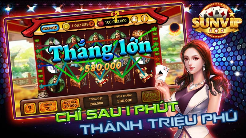 sunvip – siêu phẩm trò chơi slot đổi thưởng uy tín 2022 Thắng lớn – Chỉ sau vài phút trở thành tỷ phú