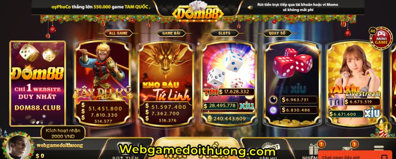 Dom88 – Cổng game Vip trên thị trường trò chơi quốc tế Đem lại nhiều trải nghiệm thú vị cho các bạn chơi