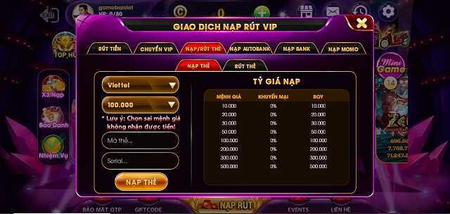 Vip79 - Siêu vip siêu đổi thưởng 4 Các kênh nạp rút tại nhà cái Vip79 đã và đang ngày càng đa dạn