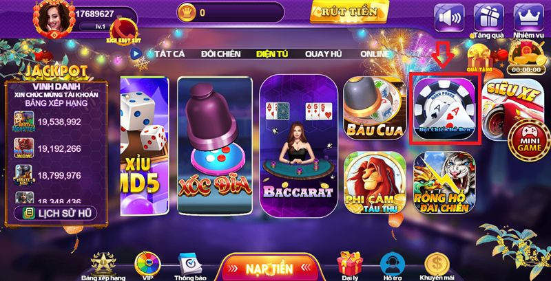 Đại chiến đỏ đen 68 game bài - Bật mí bí quyết tự tin hốt thưởng Biểu tượng đại chiến đỏ đen được hiển thị ở danh mục điện tử